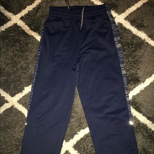Navy Blue Track Pants with Side Design